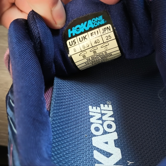 Hoka One One Bondi 6 Athletic Running Shoes Womens 8 Purple Blue Pink Ombre - Picture 11 of 14